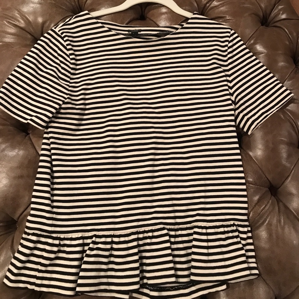 Jcrew stripped peplum top