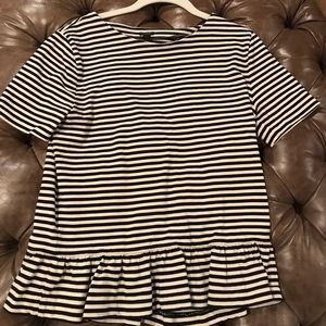 Jcrew stripped peplum top