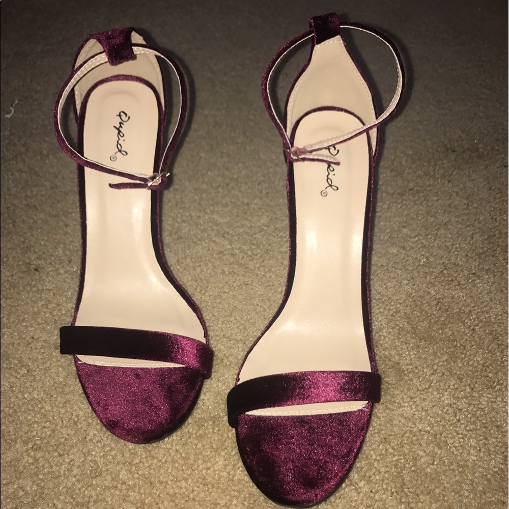 Velvet Burgundy Heels