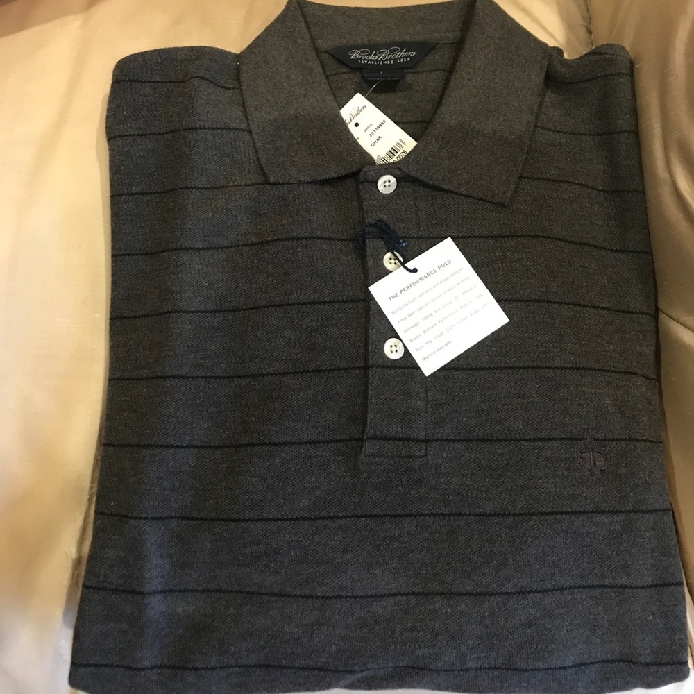 Brooks Brothers collared long sleeve gray sweater