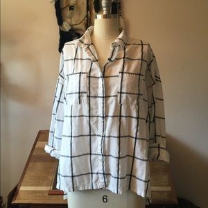 Grid Print Forever 21 Career Button Down