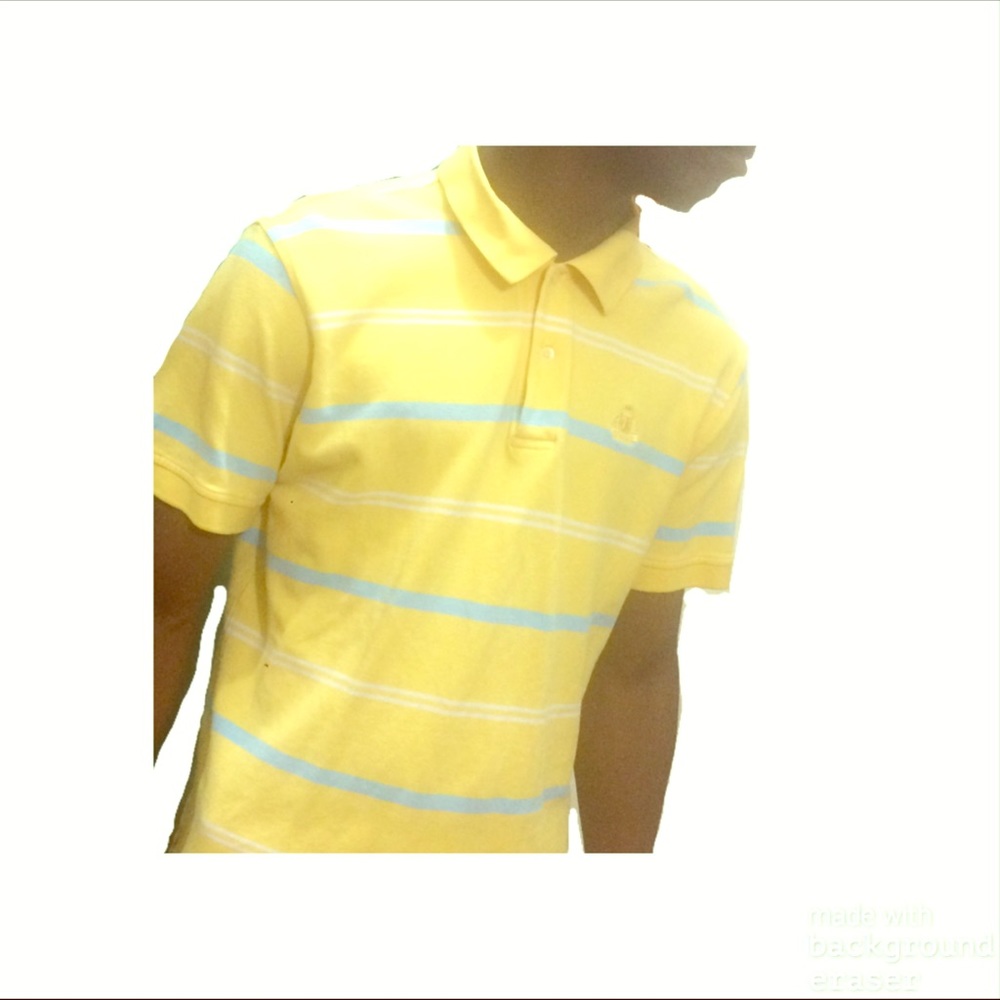 Izod men's yellow striped polo shirt