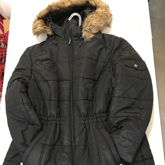 plus size puffer vest with fur hood