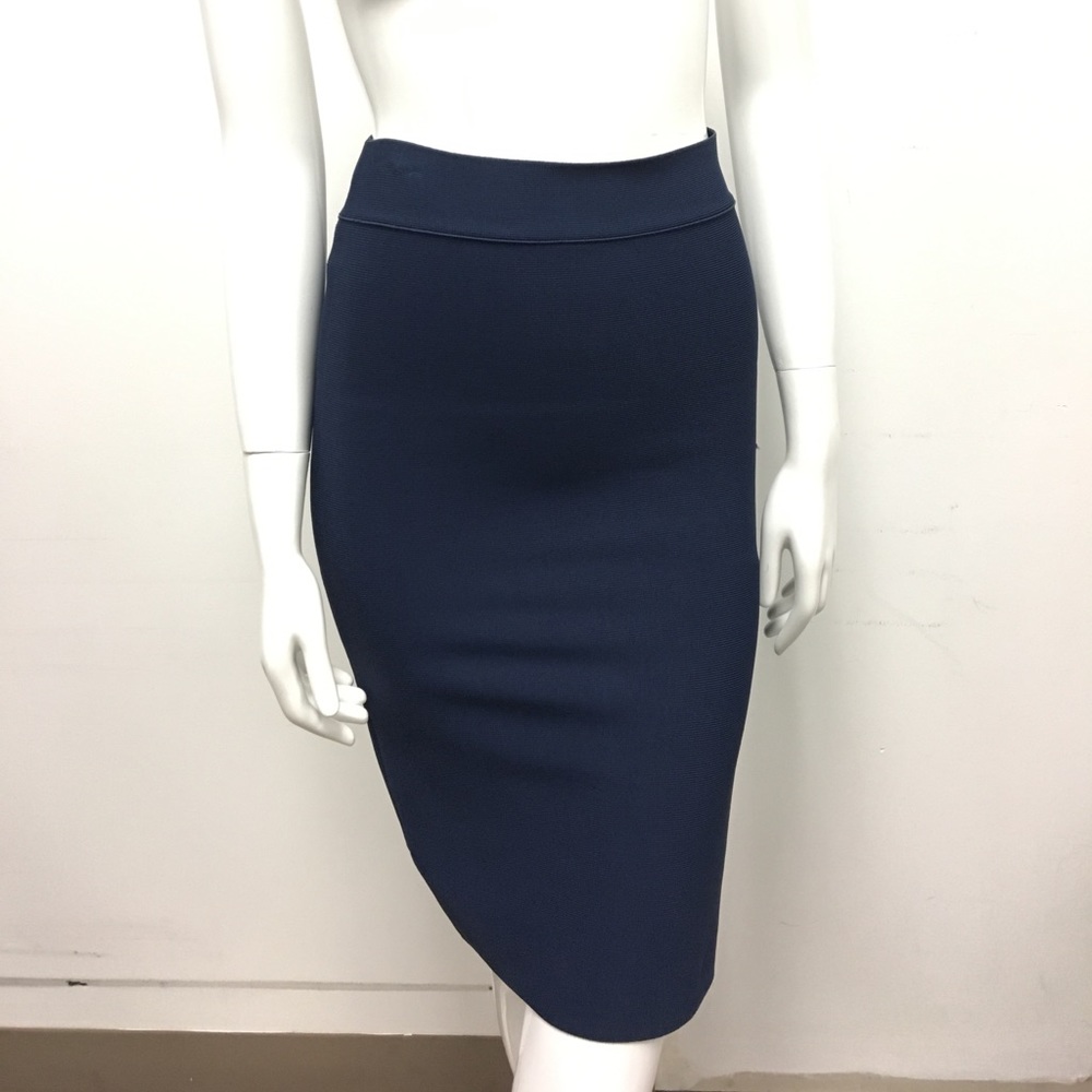 Navy blue bandage pencil skirt