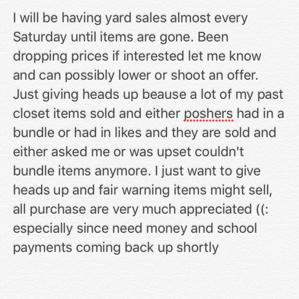 Heads up!!!!Lowered prices !!!