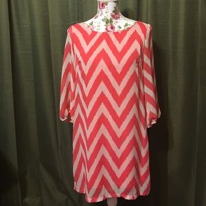 Coral chevron dress