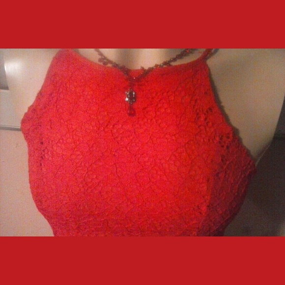 NWT Rue 21 Red Eyelet Dress Sm - Picture 2 of 5