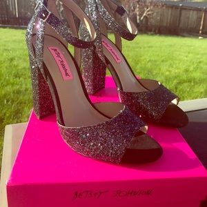 Blink Black Rainbow Sparkle Glitter Heels!