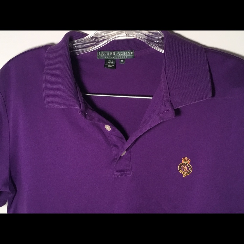 Ralph Lauren Active Shirt Size M Purple Cotton Top