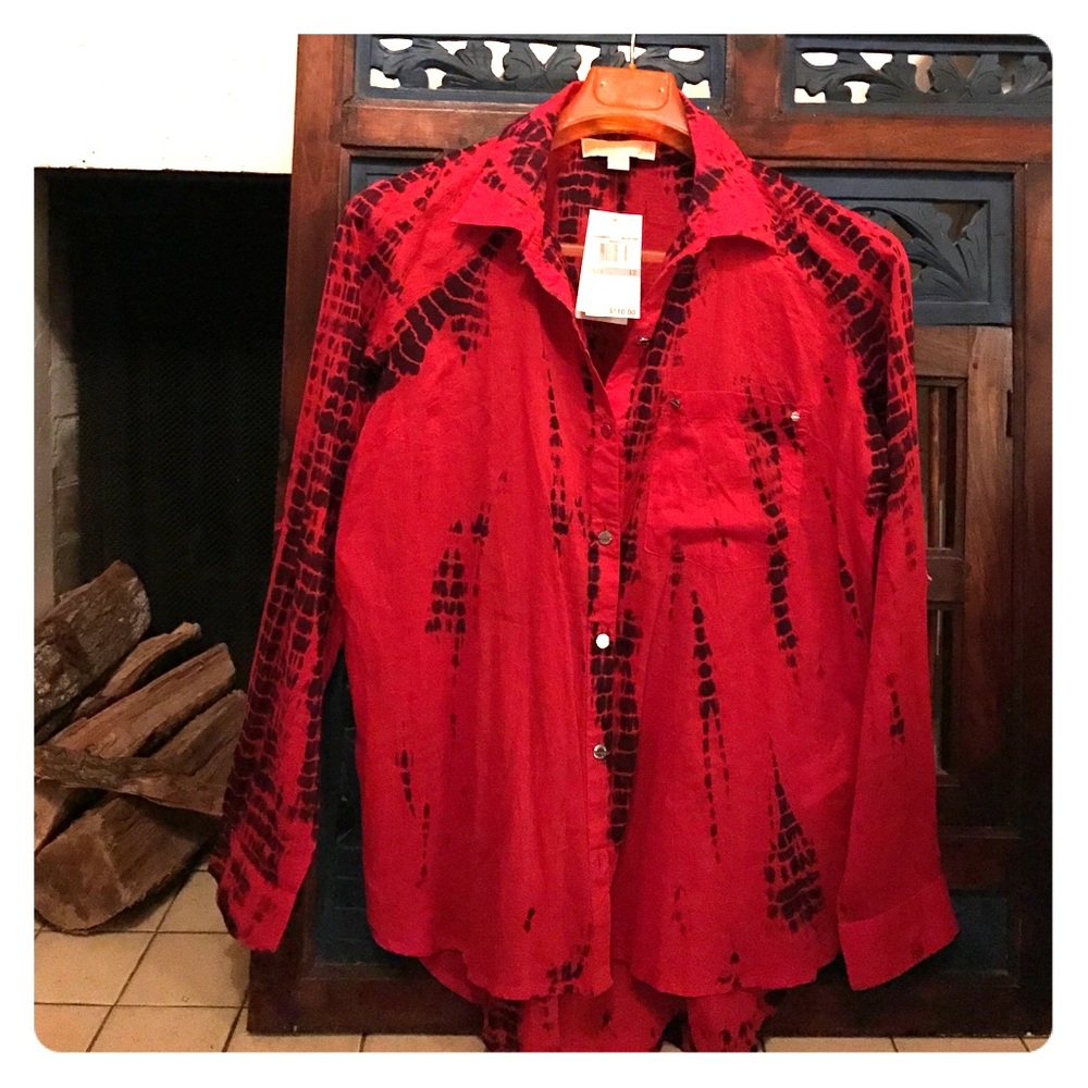 Michael KORS Tie Dye Long Sleeve Summer Blouse