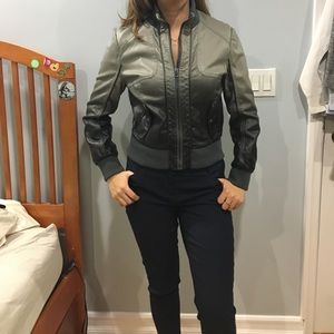 Grey ombré faux bomber