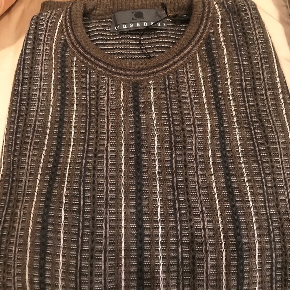 Consensus brown striped sweater
