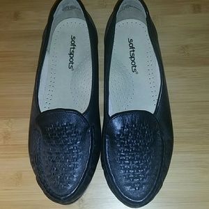 Womens black slip on shoe