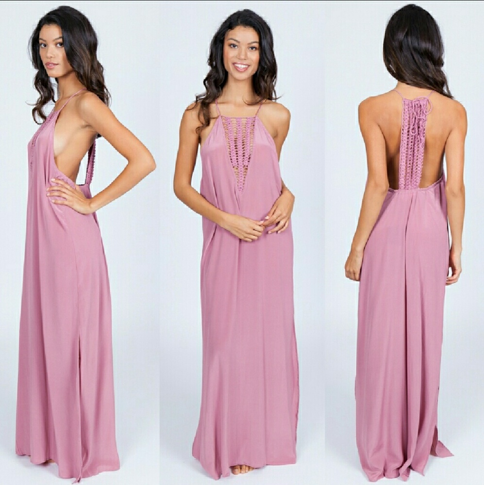 New acacia orchid makawao crochet maxi dress XS P - Picture 2 of 5