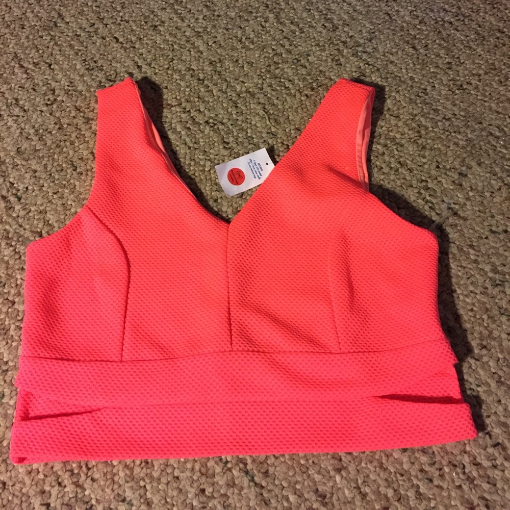Neon orange crop top
