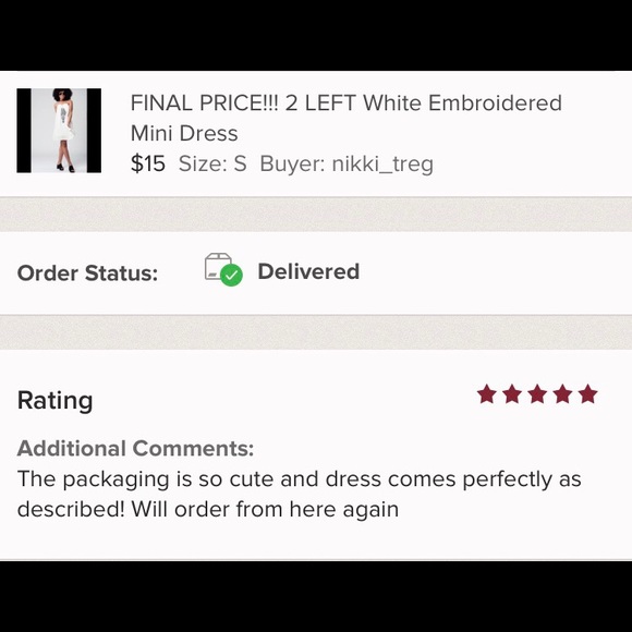 5⭐️RATED🔥 1 LEFT 🔥White Embroidered Mini Dress - Picture 4 of 7