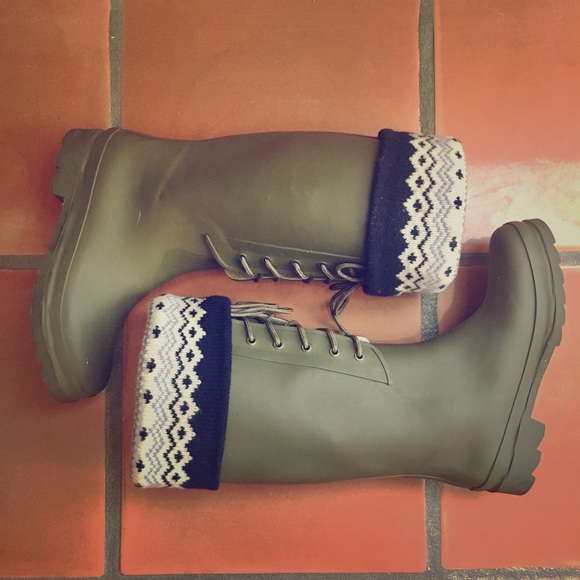 J. Crew Shoes - J. CREW sweater cuff wellies