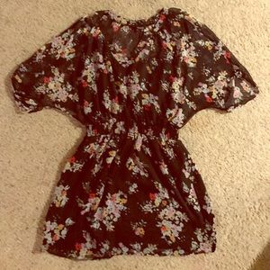 Black, floral print dress.