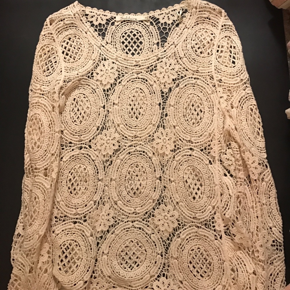 Long Sleeve Detailed Lace Shirt