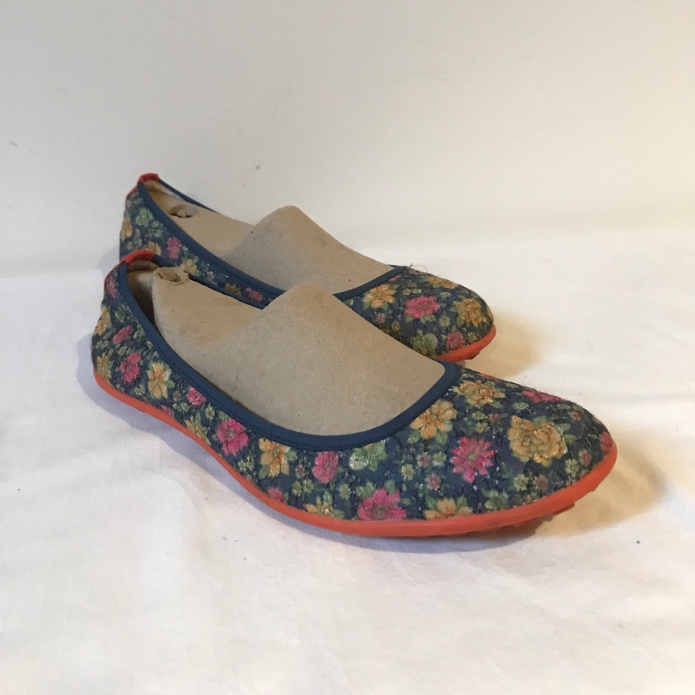 ICONIC EPIC 8 elastic slip-on flats blue floral
