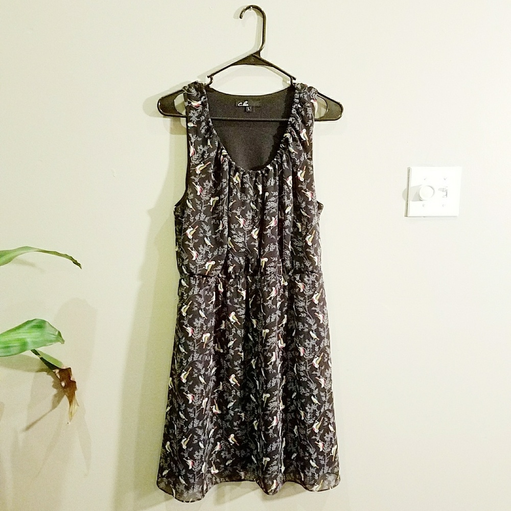 C. Luce - birds dress with pockets - L