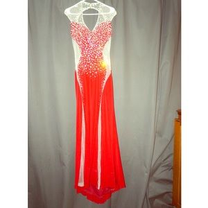 Beautiful red floor length prom dress