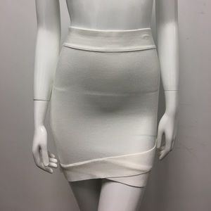 White mini bandage skirt