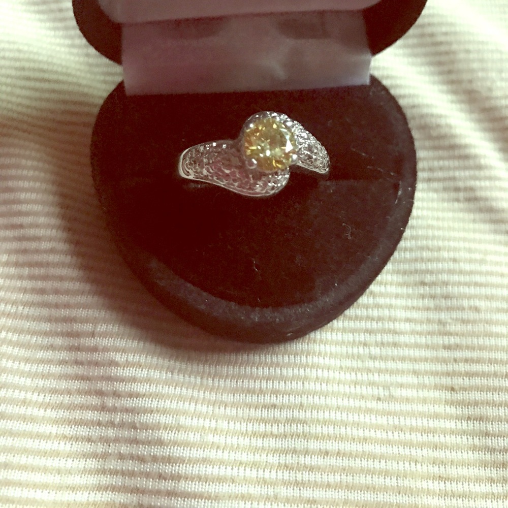 Canary Yellow Faux Diamond Ring