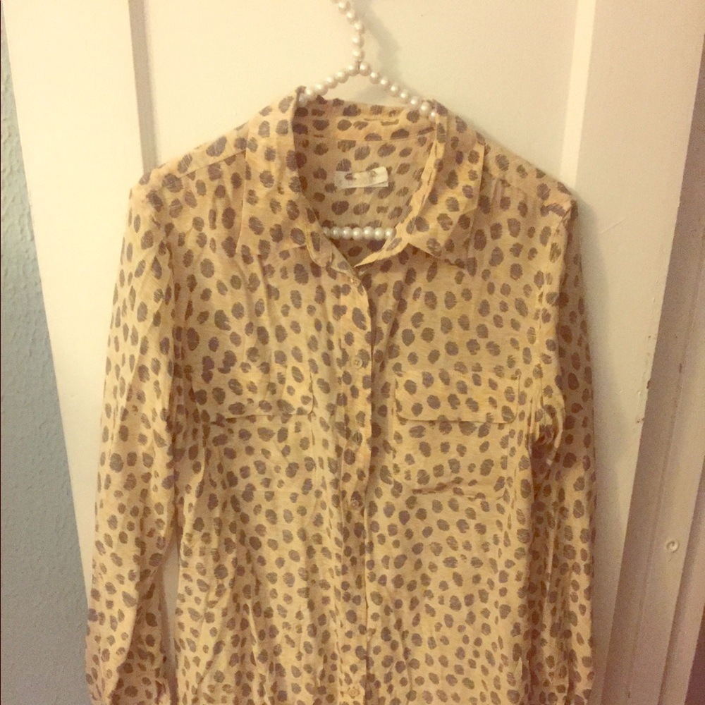 Equipment Femme leopard print silk blouse