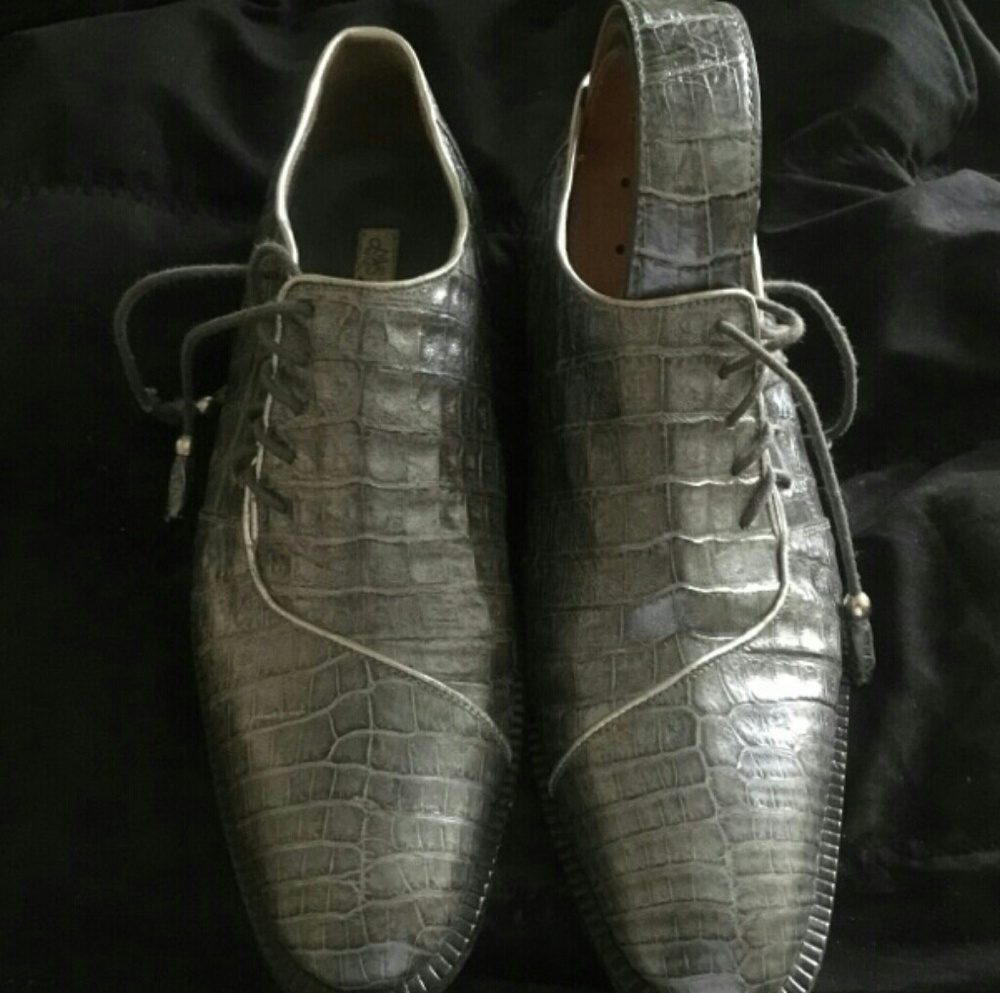 Two tone gators loafers