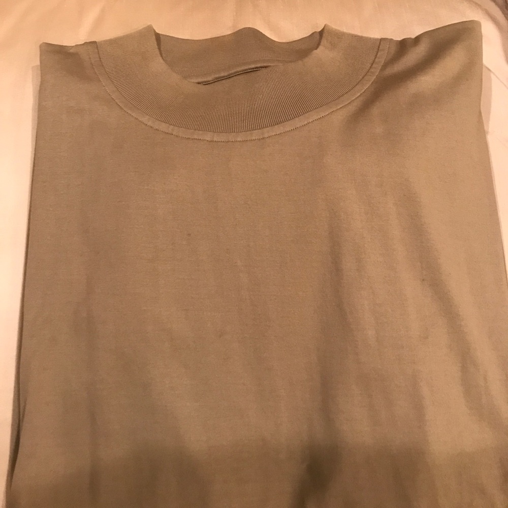 Long sleeve cotton mock turtleneck shirt