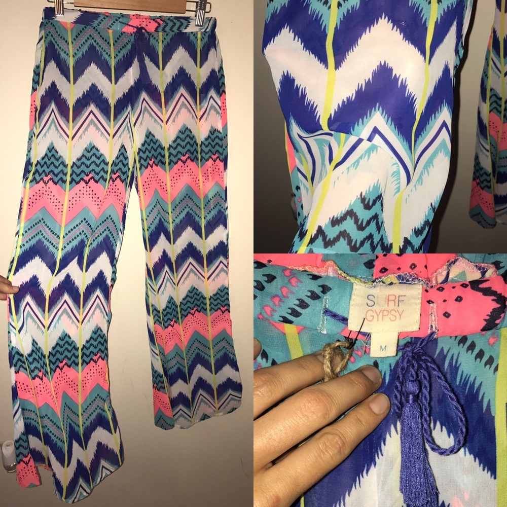 NWT Surf Gypsy Print Sheer Beach Pant M