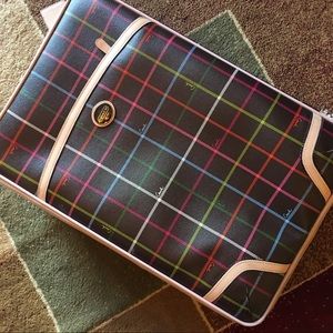 💯% Authentic Coach { PLAID } Carry on Suitcase
