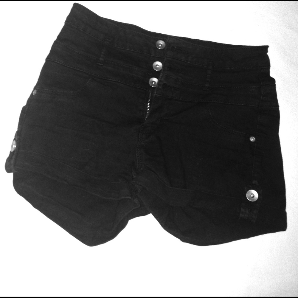 Black high-waisted shorts