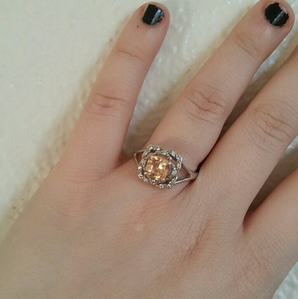 Sterling Silver Size 10 CZ and White Topaz Ring