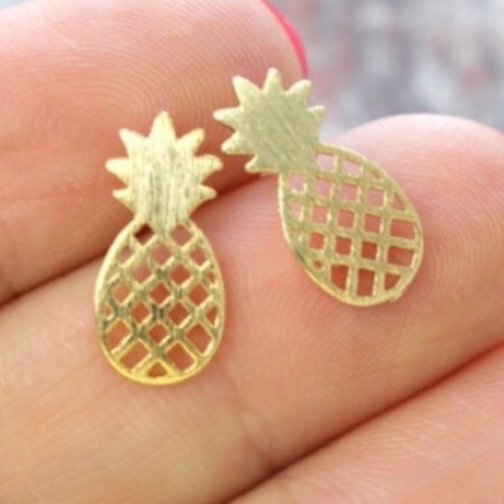 Gold Pineapple Earrings