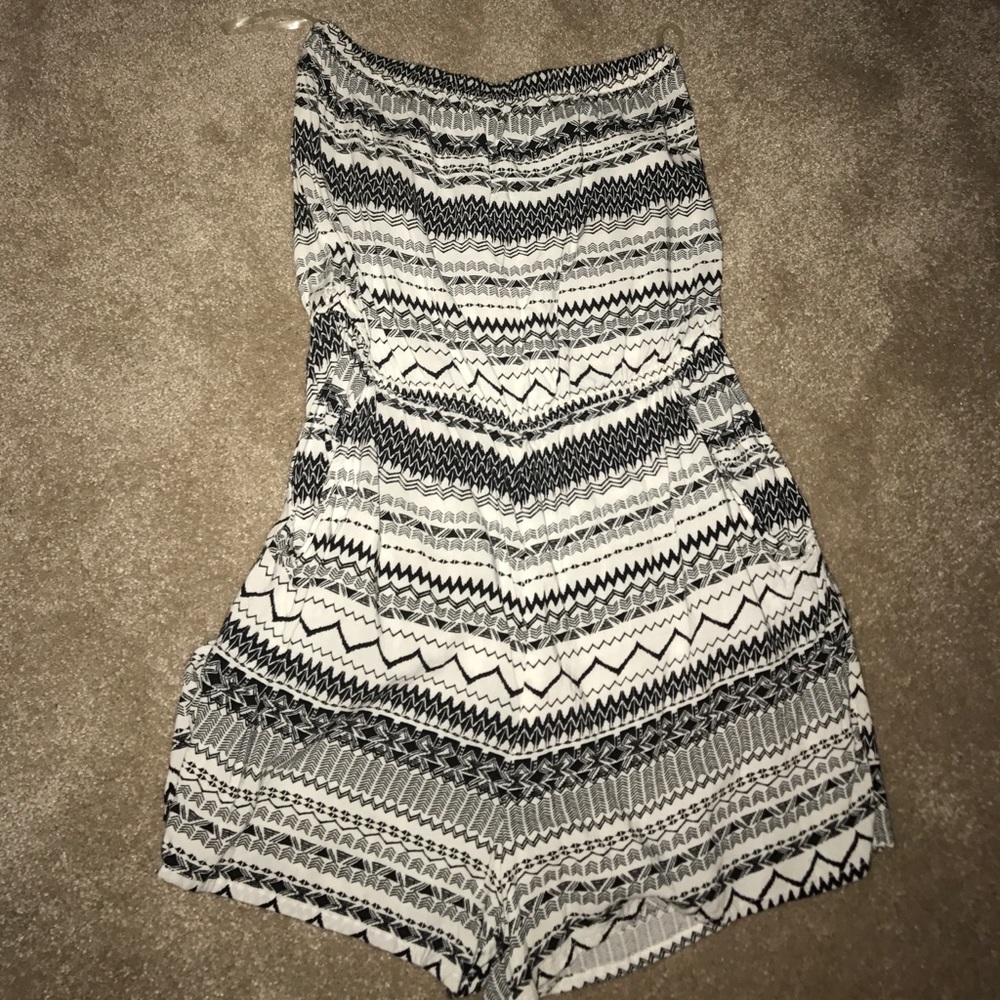 Black and white romper