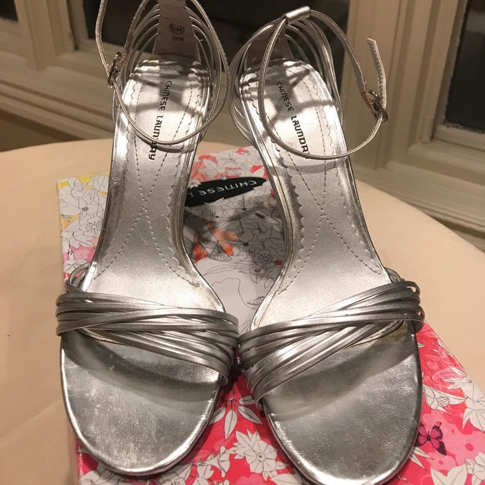 Silver dress sandals by Chinese Laundry
