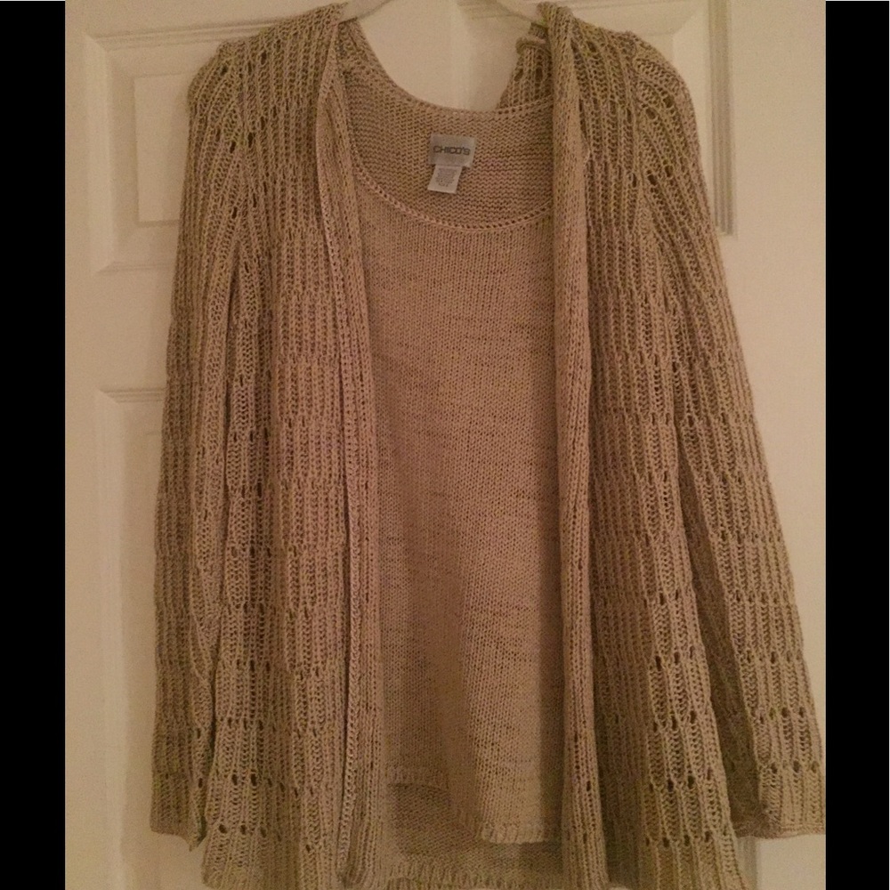 Brand new Chico's Gold Sweater Set - sz. 2!