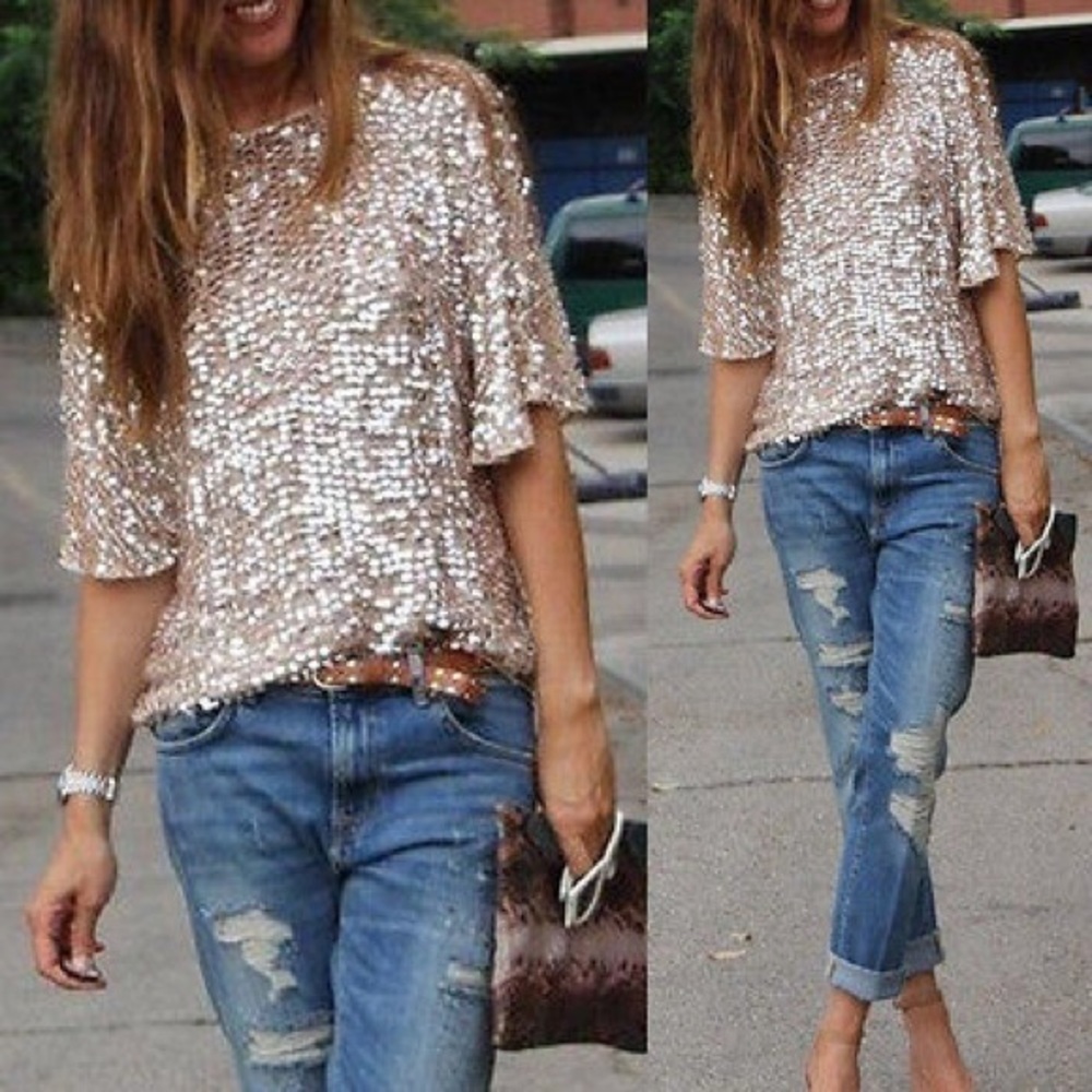Gold Sequin Top