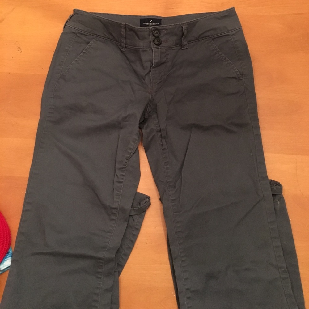 Grey cotton American eagle pants