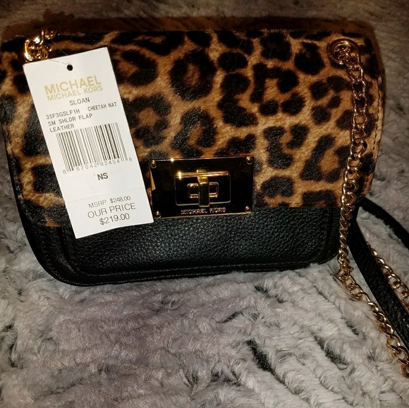 Michael Kors Handbags - Michael Kors "Sloan" Cheetah Small Shoulder Flap
