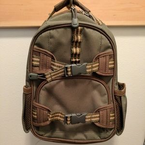 Pottery Barn Kids green preschool backpack.