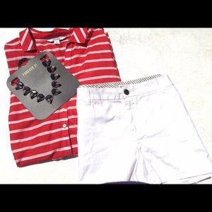 Red and white Tunic