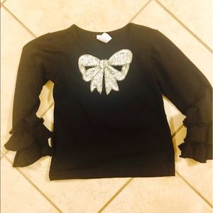 Gorgeous Black Shirt with sequined bow!