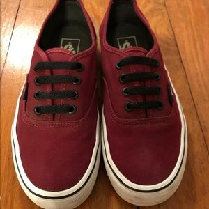 Burgundy Vans men's size 6, women's size 7.5