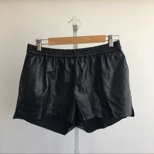Pleather jogger shorts