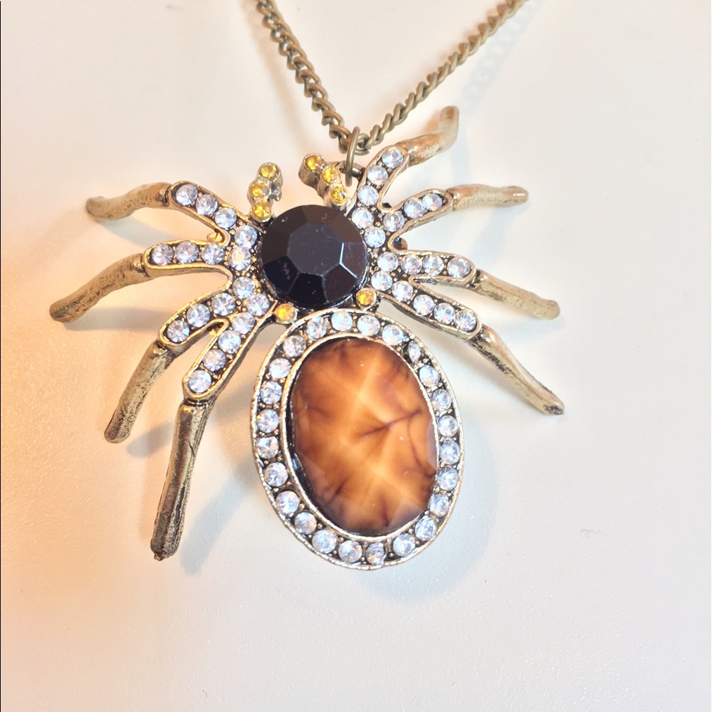 Punk Gothic Spider Halloween pendant necklace