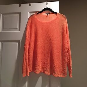 Eileen Fisher Mesh Tangerine Sweater/Coverup (L)