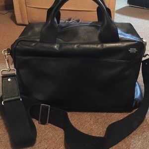 Jack spade black leather duffel / dr style bag